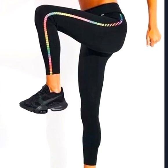 Nike One Rainbow Indy Ladder Leggings Black Size Small - Picture 1 of 16